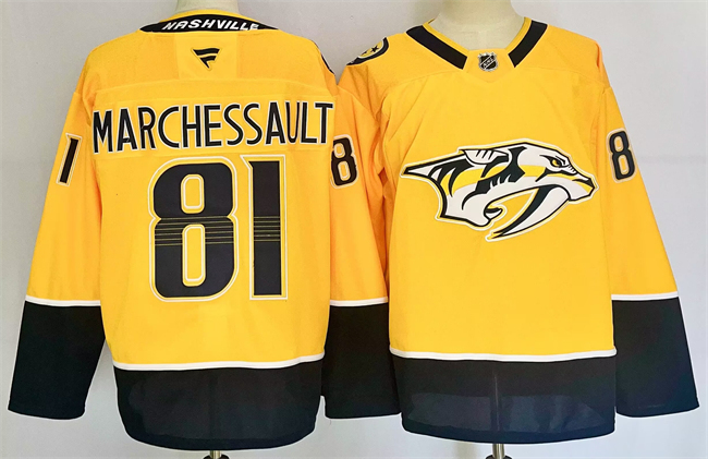 Nashville Predators #81 Jonathan Marchessault Gold 2024-25 Home Stitched Hockey Jersey