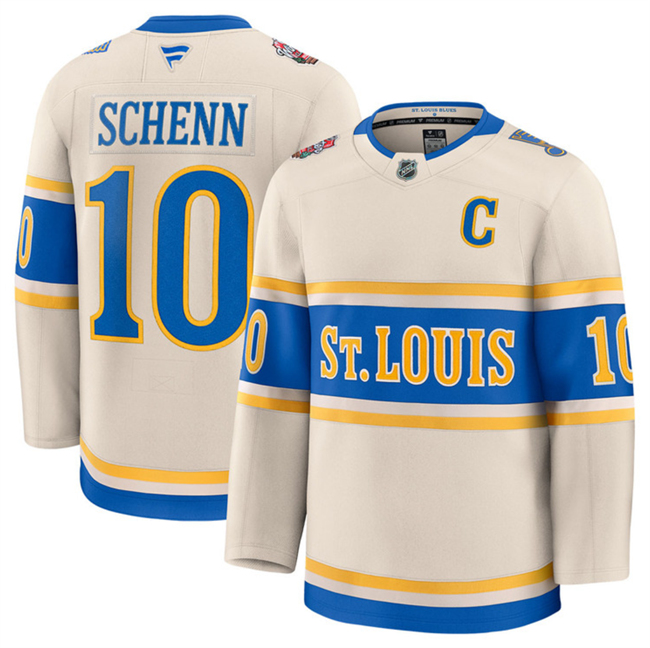 St. Louis Blues #10 Brayden Schenn Cream 2024-25 Winter Classic Stitched Hockey Jersey