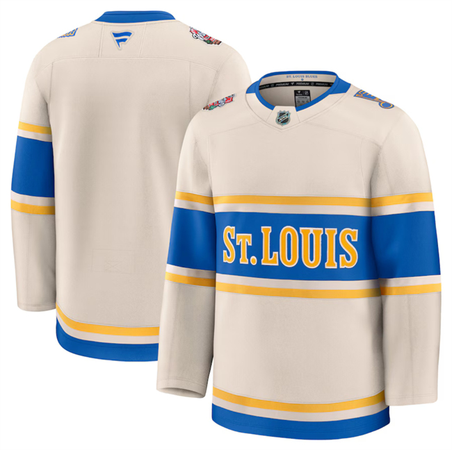 St. Louis Blues Blank Cream 2024-25 Winter Classic Stitched Hockey Jersey