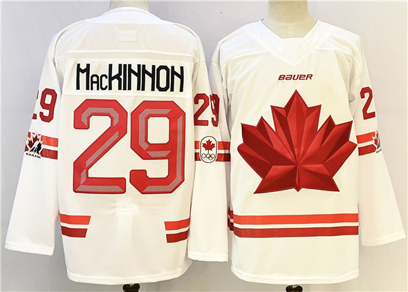 Canada Hockey #29 Nathan MacKinnon White Stitched Jersey