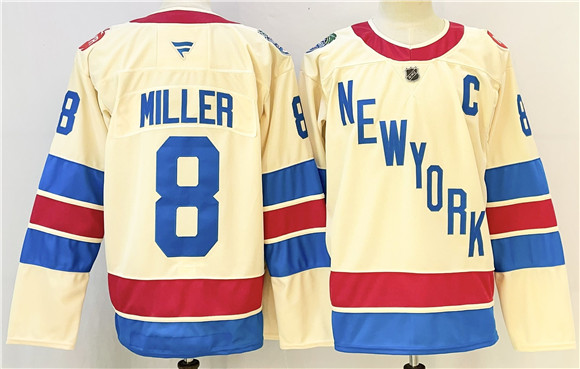 New York Rangers #8 JT Miller Beige 2025-26 Winter Classic With C Patch Stitched Hockey Jersey New York Rangers #8 JT Miller Beige 2025-26 Winter Classic With C Patch Stitched Hockey Jersey
