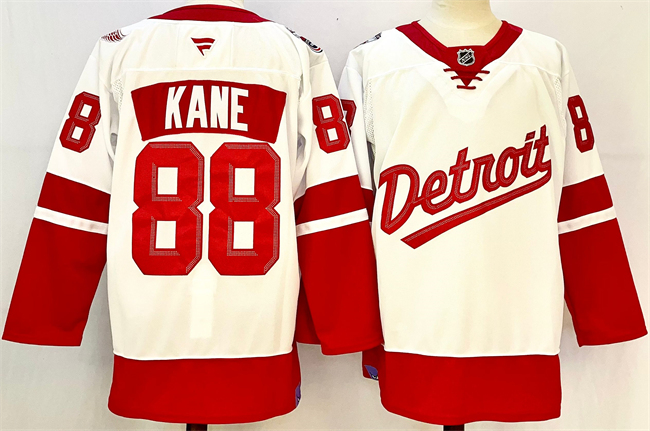 Detroit Red Wings #88 Patrick Kane White Red 2024-25 Stitched Jersey