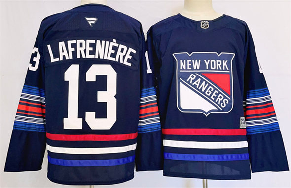 New York Rangers #13 Alexis Lafreniere Navy 2024-25 Stitched Jersey