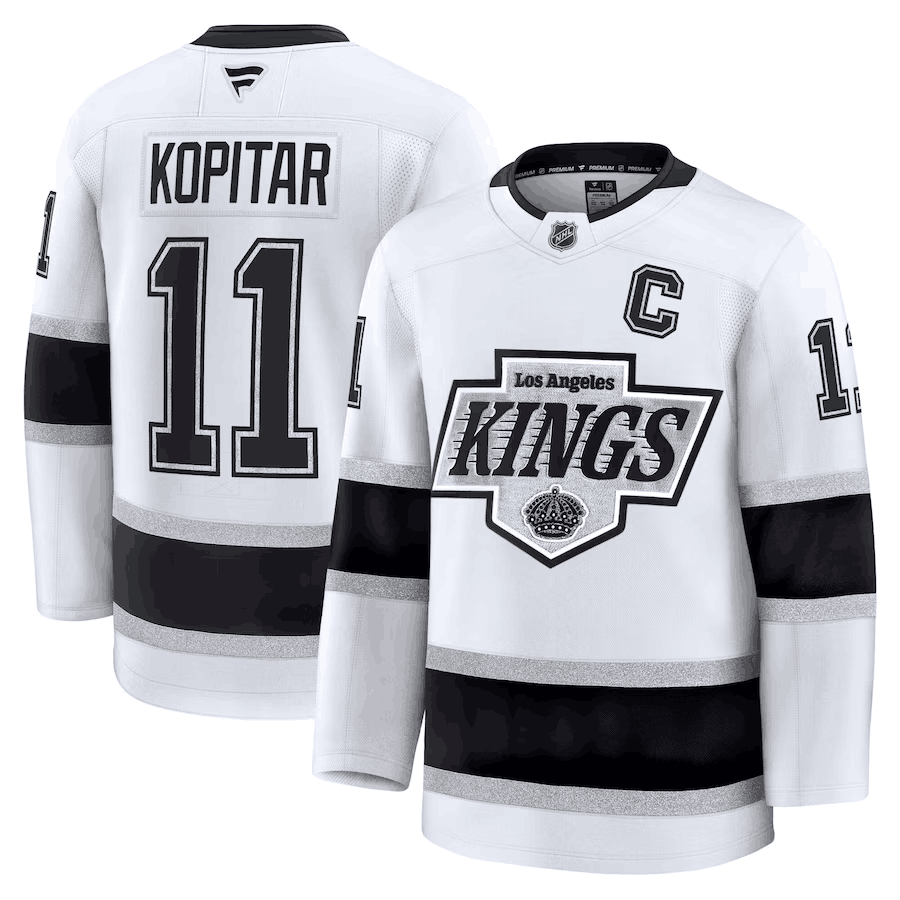 Los Angeles Kings #11 Anze Kopitar White 2024-25 Away Stitched Hockey Jersey