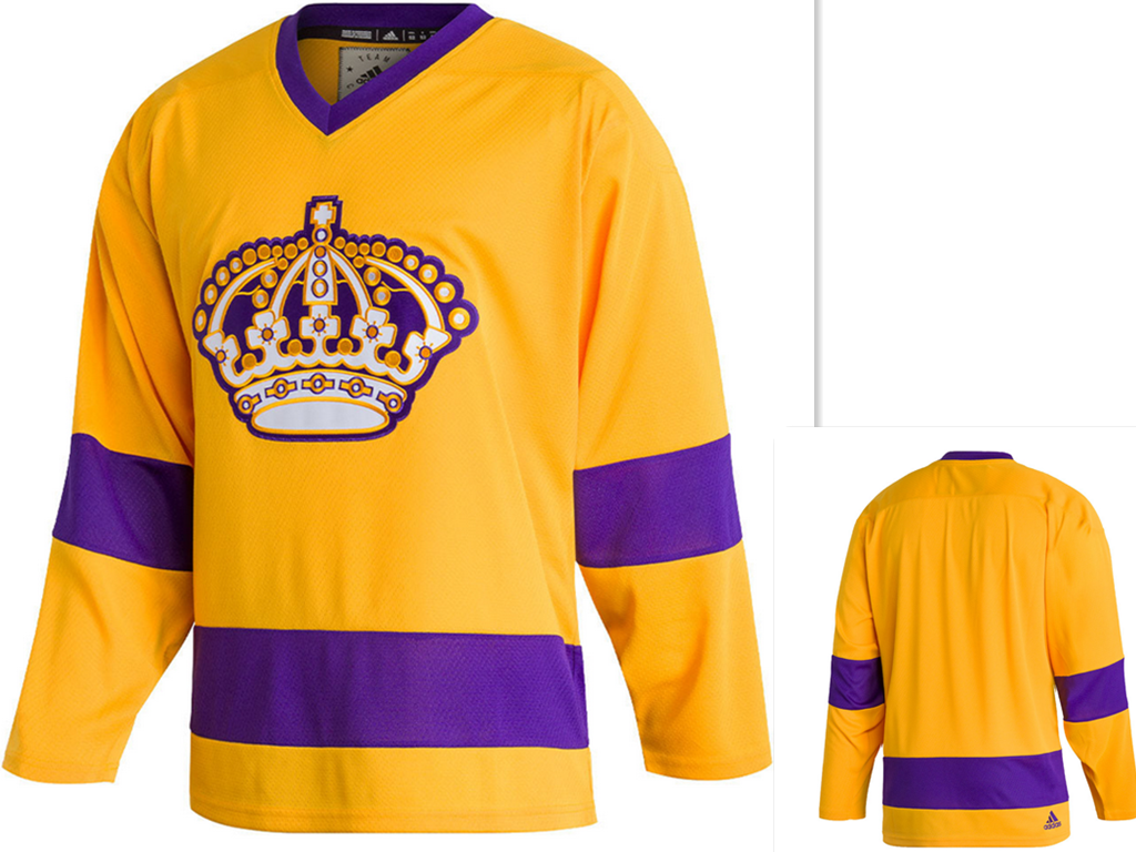 Los Angeles Kings Blank Yellow Adidas Stitched Hockey Jersey