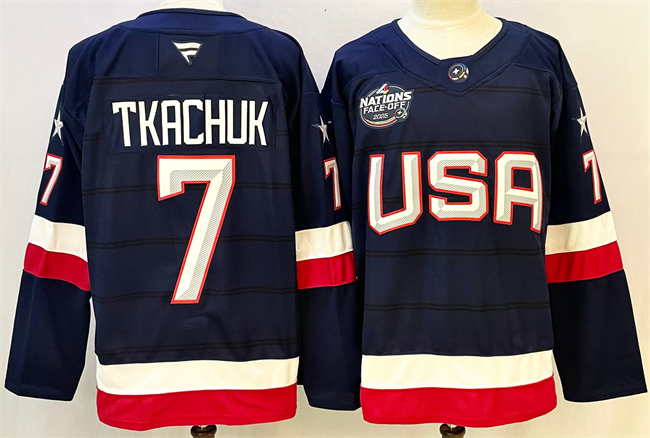 USA #7 Keith Tkachuk Navy 2025 4 Nations Face-Off Stitched Jersey USA #7 Keith Tkachuk Navy 2025 4 Nations Face-Off Stitched Jersey
