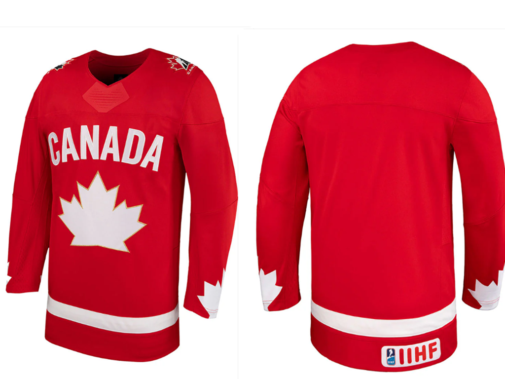 TEAM CANADA ADULT RED BLANK HOCKEY JERSEY