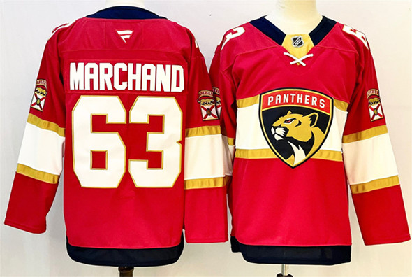Florida Panthers #63 Brad Marchand Red 2024-25 Home Stitched Hockey Jersey