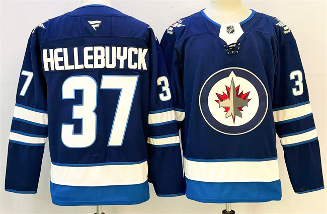 Winnipeg Jets #37 Connor Hellebuyck Connor Hellebuyck Navy 2024-25 Home Stitched Hockey Jersey
