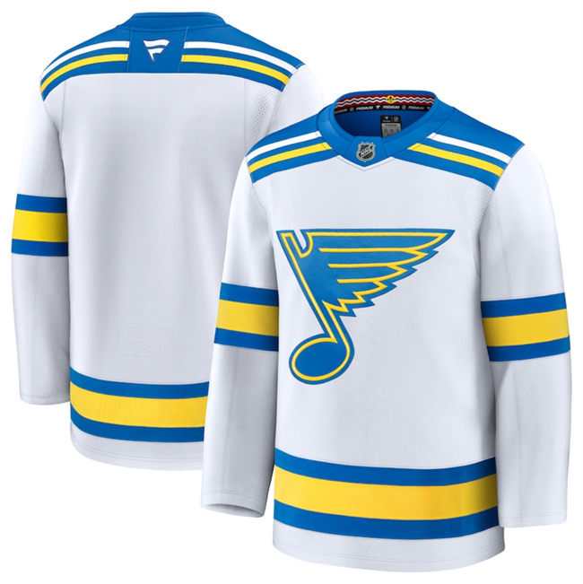 St. Louis Blues Blank White 2024-25 Away Stitched Hockey Jersey