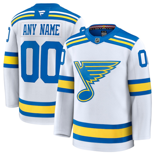 St. Louis Blues Active Player Custom White 2024-25 Away Stitched Hockey Jersey