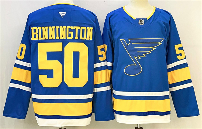 St. Louis Blues #50 Jordan Binnington Blue 2025 Stitched Hockey Jersey