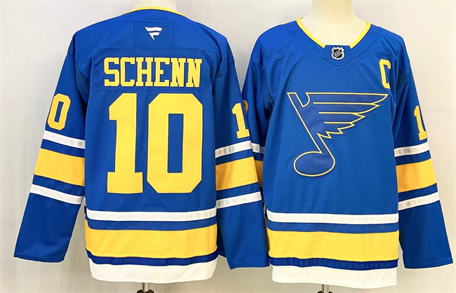 St. Louis Blues #10 Brayden Schenn Blue 2025 With C Patch Stitched Hockey Jersey