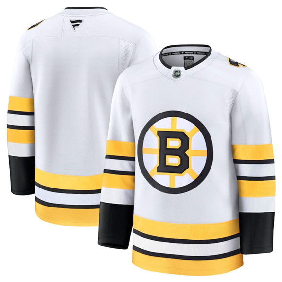 Boston Bruins Blank White 2025 Away Stitched Hockey Jersey