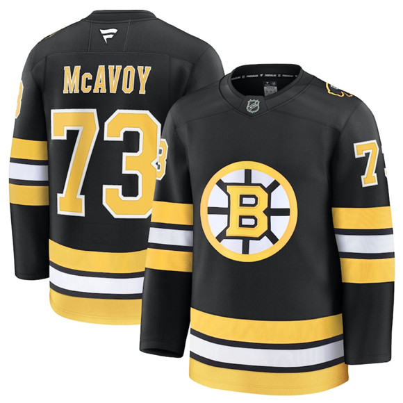 Boston Bruins #73 Charlie McAvoy Black 2025 Home Stitched Hockey Jersey