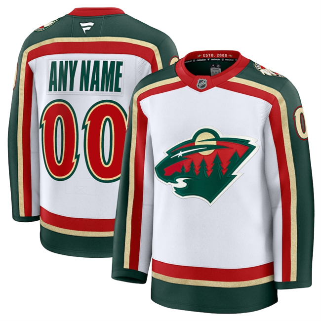 Minnesota Wild Custom White 2025 25th Anniversary Hockey Jersey