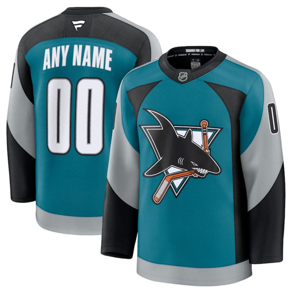 San Jose Sharks Active Player Custom Teal 2025 Alternate Stitched Hockey Jersey