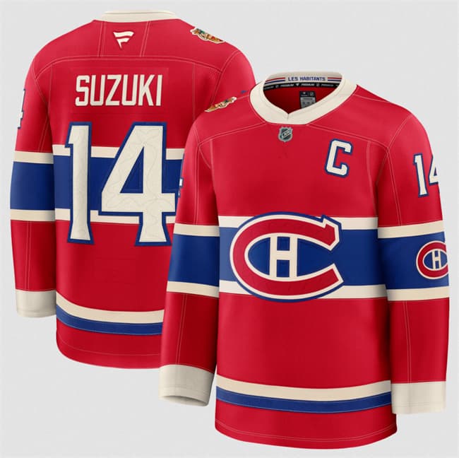 Montreal Canadiens #14 Nick Suzuki Red 2026 Heritage Classic Premium Stitched Jersey