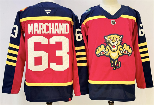 Florida Panthers #63 Brad Marchand Red 2026-2026 Winter Classic Stitched Hockey Jersey