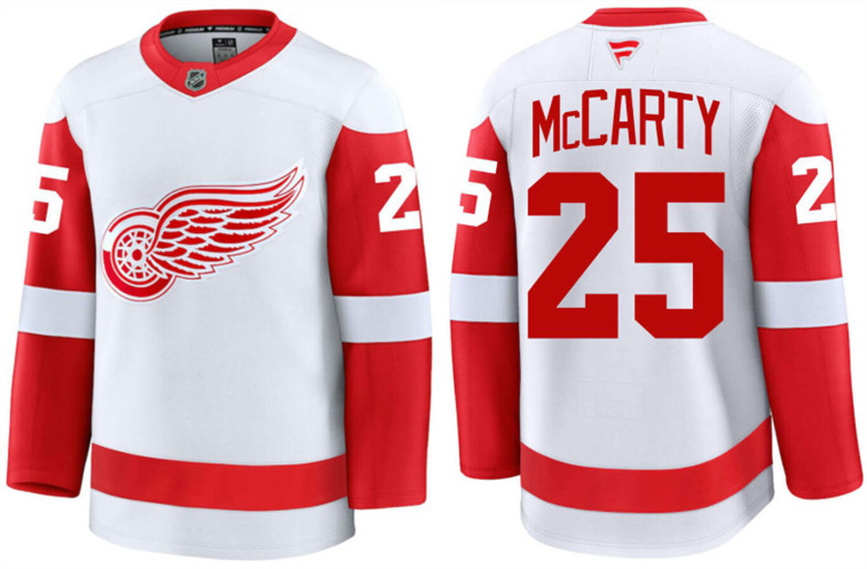 Detroit Red Wings #25 Darren McCarty White 2024 Road Stitched Hockey Jersey