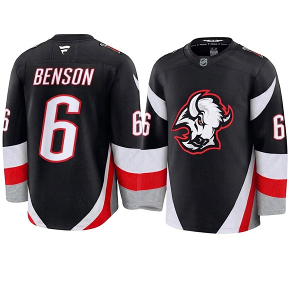 Buffalo Sabres #6 Zach Benson Black Alternate Stitched Hockey Jersey