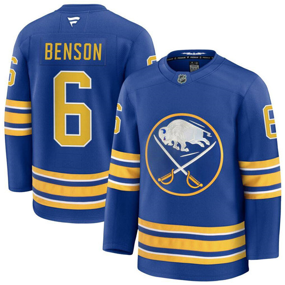 Buffalo Sabres #6 Zach Benson Blue Stitched Hockey Jersey