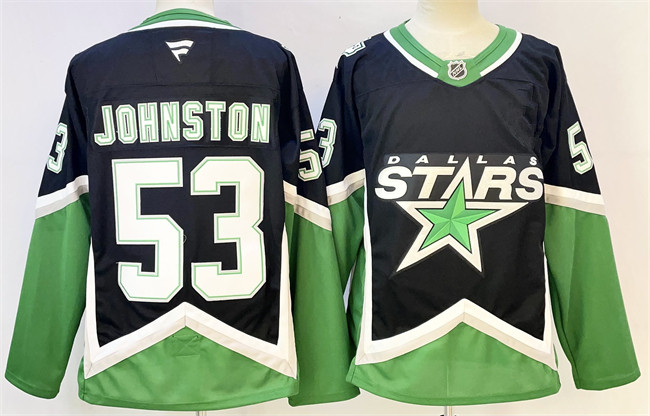Dallas Stars #53 Wyatt Johnston Black Authentic Jersey