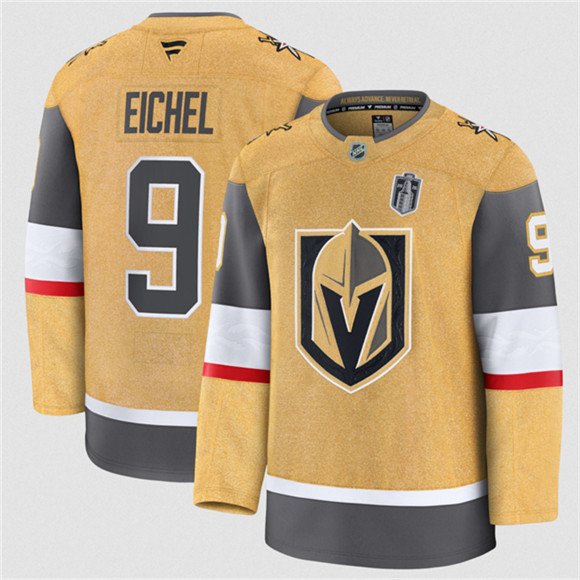 Vegas Golden Knights #9 Jack Eichel Gold 2026 Stanley Cup Final Patch Home Stitched Hockey Jersey