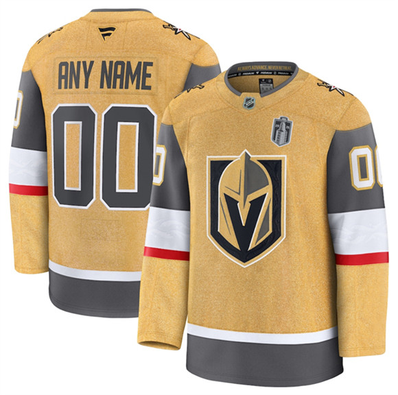 Vegas Golden Knights Active Player Custom Gold 2026 Stanley Cup Final Patch Home Stitched Hockey Jersey Vegas Golden Knights Active Player Custom Gold 2026 Stanley Cup Final Patch Home Stitched Hockey Jersey