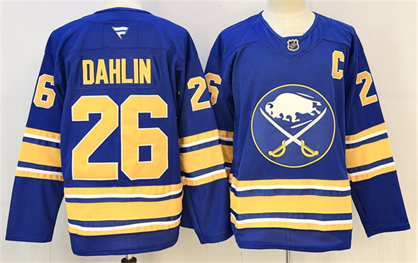 Buffalo Sabres #26 Rasmus Dahlin Blue 2024-25 With C Patch Stitched Jersey