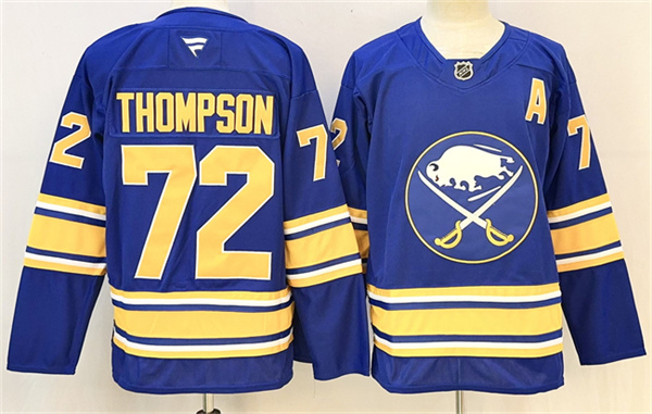 Buffalo Sabres #72 Tage Thompson Blue 2024-25 With A Patch Stitched Jersey