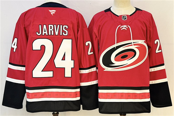 Carolina Hurricanes #24 Seth Jarvis Red 2024-25 Stitched Hockey Jersey