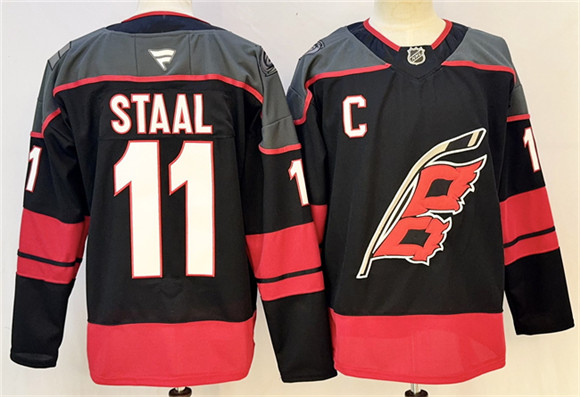Carolina Hurricanes #11 Jordan Staal Black 2024-25 With C Patch Stitched Hockey Jersey