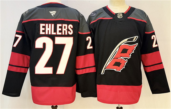 Carolina Hurricanes #27 Nikolaj Ehlers Black 2024-25 Home Stitched Hockey Jersey