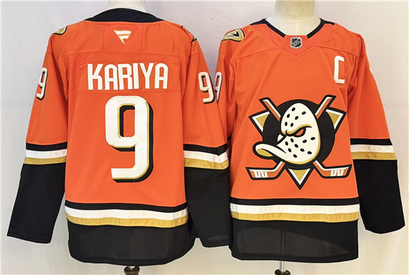 Anaheim Ducks #9 Paul Kariya Orange 2026 With C Patch Home Stitched Hockey Jersey