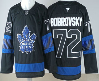 Toronto Maple Leafs #72 Sergei Bobrovsky Black Alternate Authentic Jersey Toronto Maple Leafs #72 Sergei Bobrovsky Black Alternate Authentic Jersey
