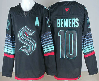 Seattle Kraken #10 Matty Beniers Black Alternate Authentic Jersey