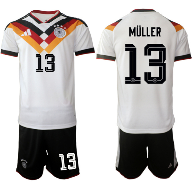 Germany #13 Thomas Muller White 2025-26 Home Soccer Jersey Suit