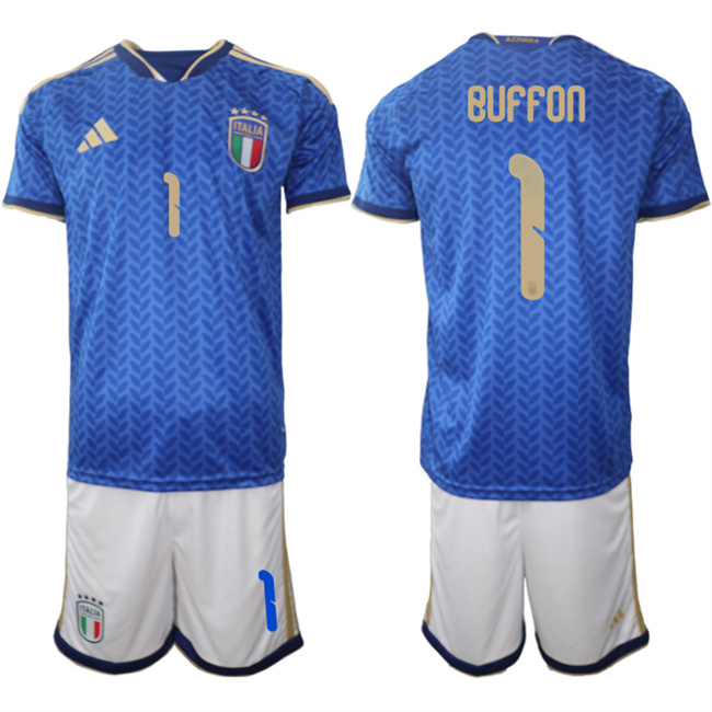 Italy #1 Gianluigi Buffon 2025-26 Blue Home Soccer Jersey Suit