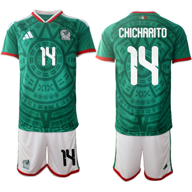 Mexico #14 Javier Chicharito Green 2025-26 Home Soccer Jersey Suit