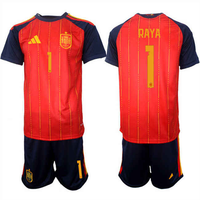 Spain Team #1 David Raya 2025-26 Red Home Soccer Jersey Suit Spain Team #1 David Raya 2025-26 Red Home Soccer Jersey Suit