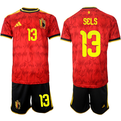 Belgium #13 SELS National Team FIFA x World Cup 2026 Home Red On Field Jersey