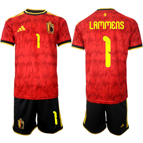 Belgium #1 LAMMENS National Team FIFA x World Cup 2026 Home Red On Field Jersey