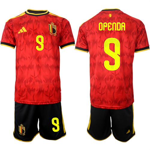 Belgium #9 OPENDA National Team FIFA x World Cup 2026 Home Red On Field Jersey