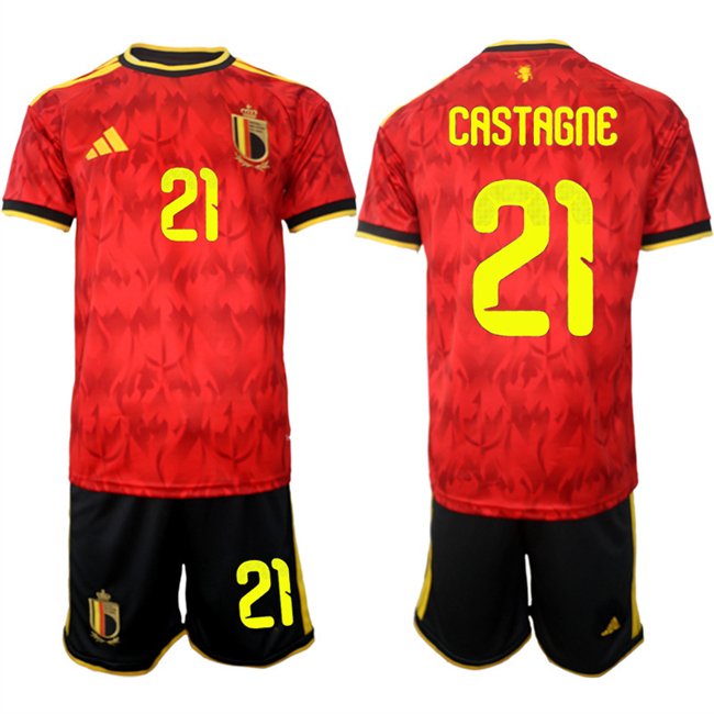 Belgium National Team #21 Timothy Castagne Red 2026 World Cup Home Soccer Jersey Suit Belgium National Team #21 Timothy Castagne Red 2026 World Cup Home Soccer Jersey Suit