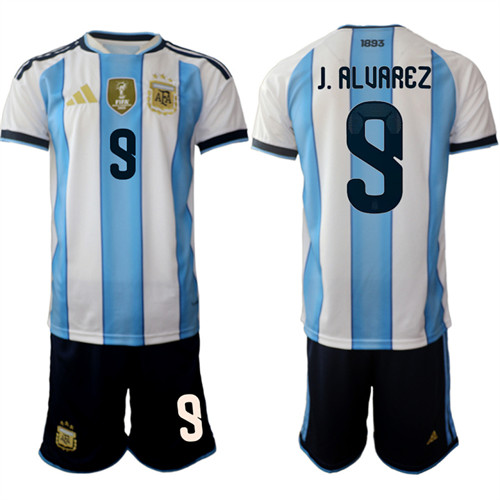 Argentina #9 J.ALUAREZ National Team FIFA x World Cup 2026 Home White On Field Jersey Argentina #9 J.ALUAREZ National Team FIFA x World Cup 2026 Home White On Field Jersey