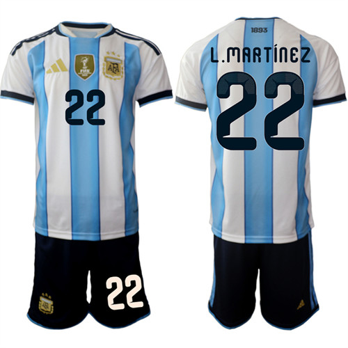 Argentina #22 L.MARTINEZ National Team FIFA x World Cup 2026 Home White On Field Jersey Argentina #22 L.MARTINEZ National Team FIFA x World Cup 2026 Home White On Field Jersey