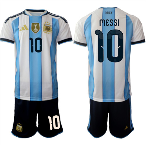Argentina #10 Lionel Messi National Team FIFA x World Cup 2026 Home White On Field Jersey