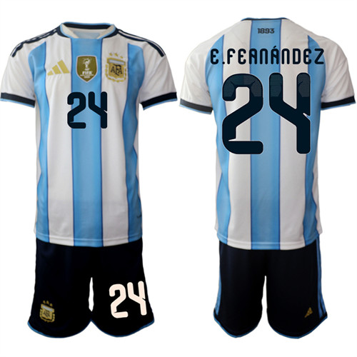 Argentina #24 E.FEANANDEZ National Team FIFA x World Cup 2026 Home White On Field Jersey Argentina #24 E.FEANANDEZ National Team FIFA x World Cup 2026 Home White On Field Jersey