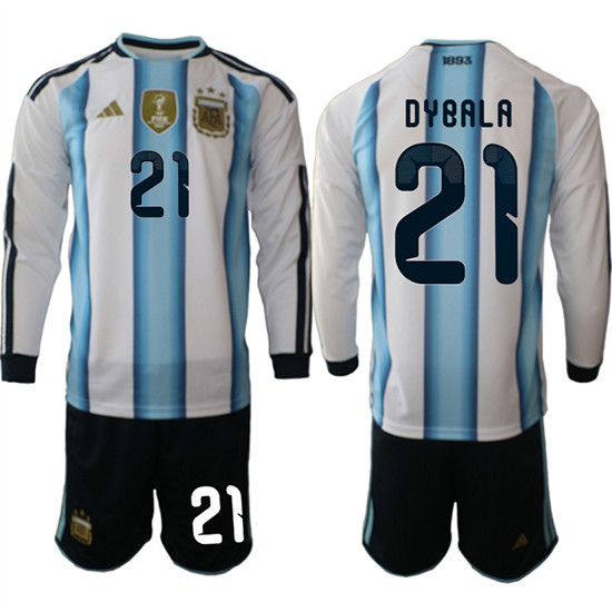 Argentina #21 DYBALA Long Sleeve National Team FIFA x World Cup 2026 Home White On Field Jersey Argentina #21 DYBALA Long Sleeve National Team FIFA x World Cup 2026 Home White On Field Jersey